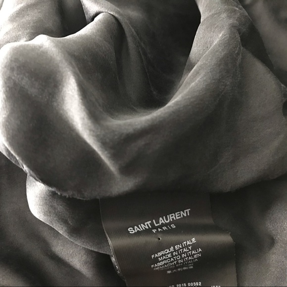 Saint Laurent Paris Size S Shirt Gold Star Print Button-Down Top Blouse Black - Picture 6 of 7